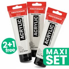 3er-Set Acrylfarben Amsterdam - 2 + 1 gratis | Titanweiß