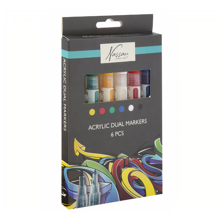 Acrylmarker DUAL Nassau Fine Art - 6er Set