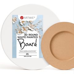 ARTMIE 3D Round Board ohne Leinwand mit weißer Beschichtung | Verschiedene Größen