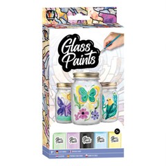 Glasmalfarben Set mit Pinsel 5x20 ml