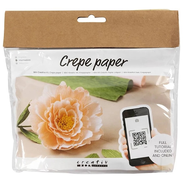 Mini-Kreativ-Set | Krepppapier Pfingstrose