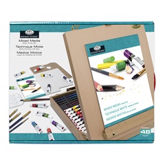 Mixed Media Art Set im Holzkoffer, 48 Teile