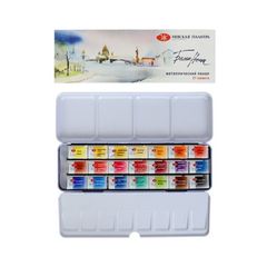 Weiße Nächte Aquarellset im Metallkoffer - 21 Stück - Nevskaya Palitra